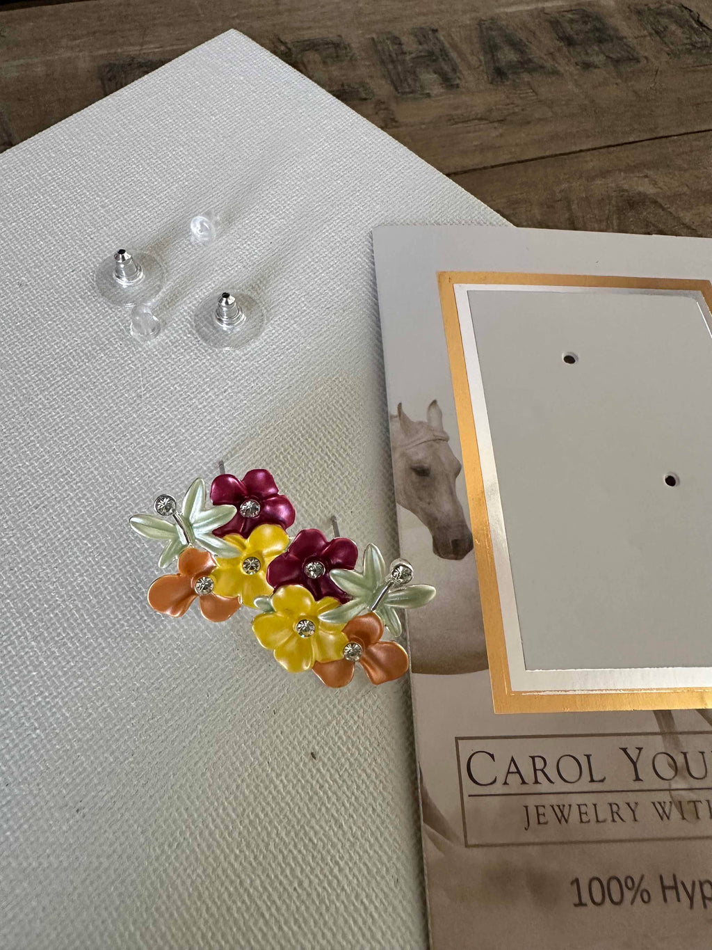 Boho Flower ER POST/Horse Lovers/ Jewelry