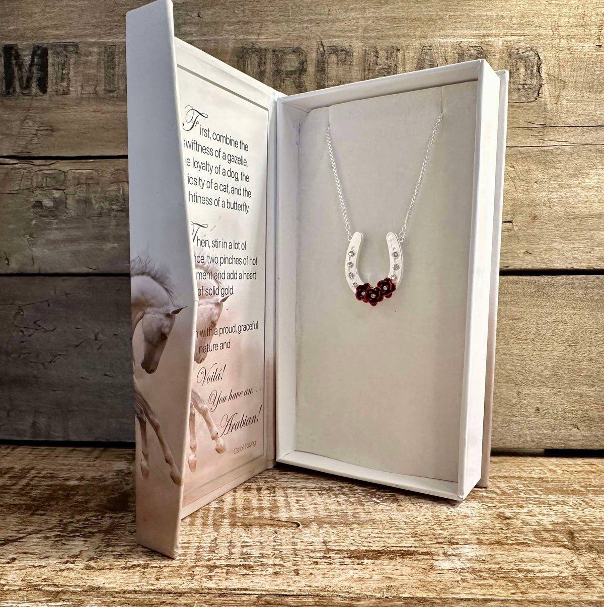 Horseshoe with Roses/horse lovers Necklace Jewelry