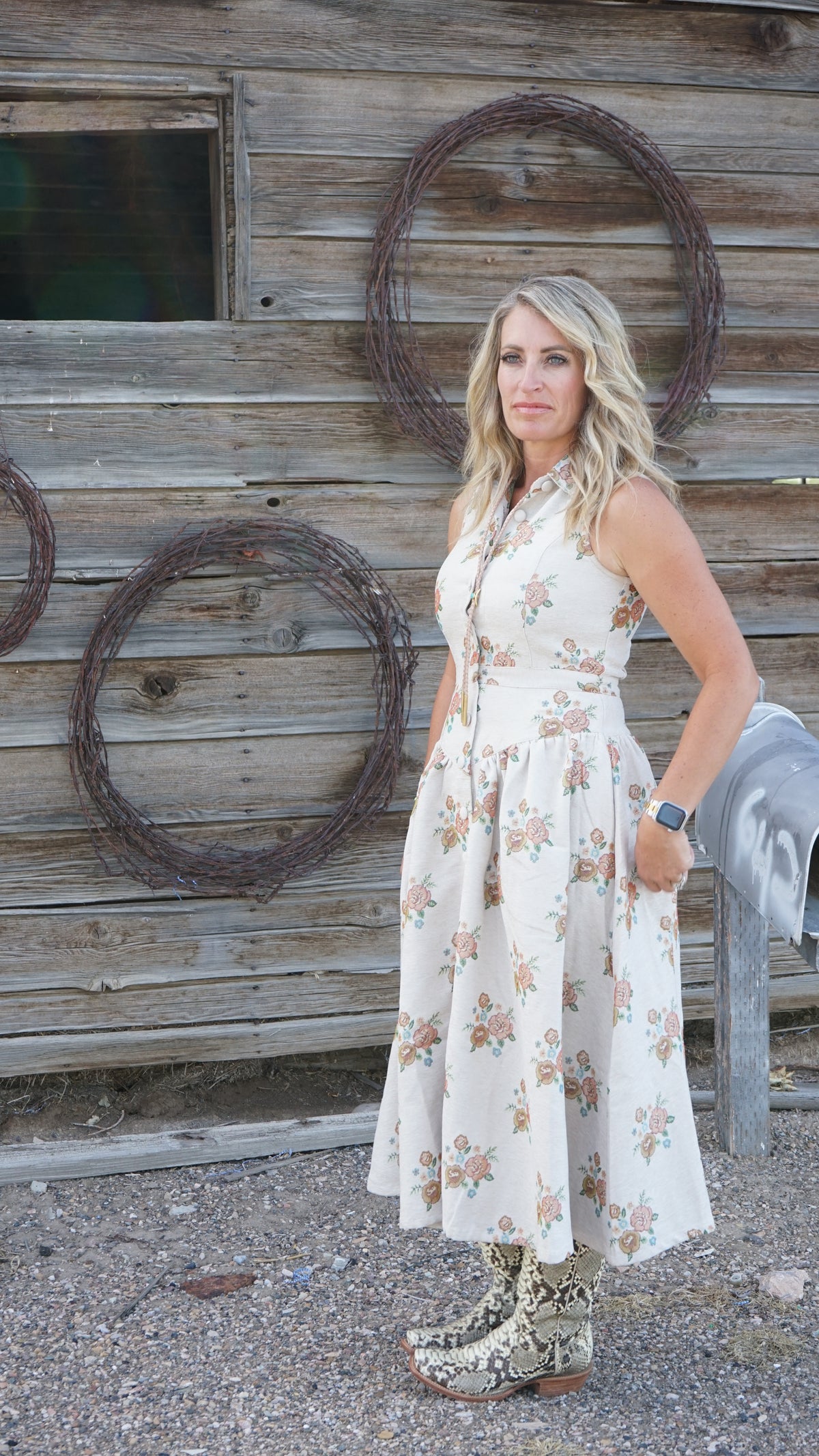 Floral Print Midi Shirt Dress