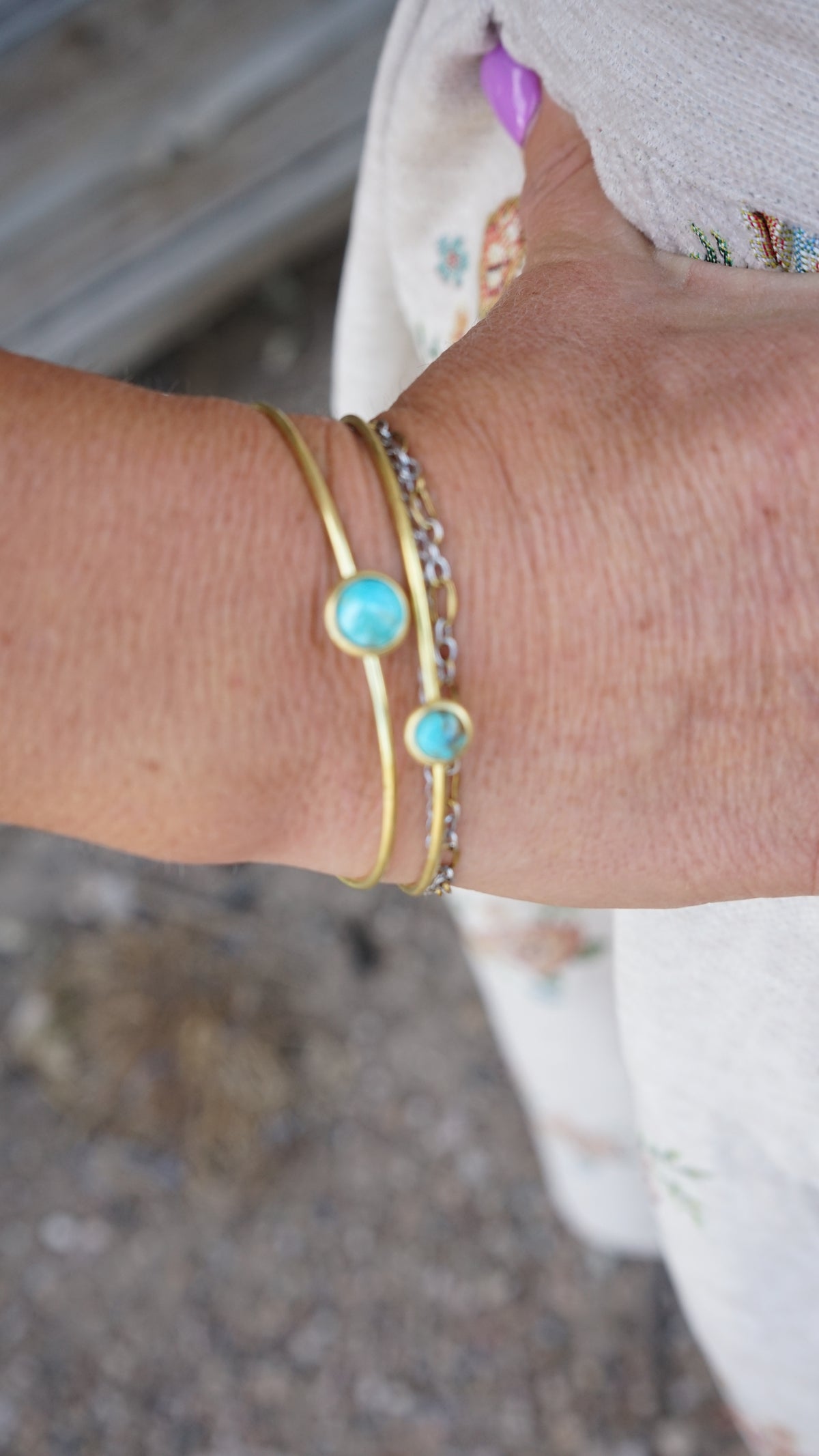 Hyalite Stacker//Turquoise 6mm/8mm
