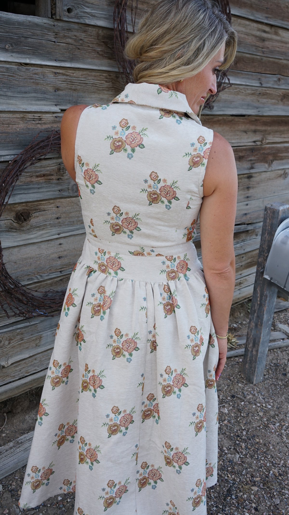 Floral Print Midi Shirt Dress