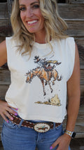 Hang in There| Western Graphic Muscle Tank