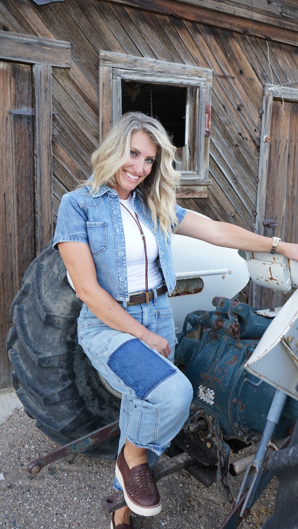 The Muse Short-Sleeve Denim Shirt