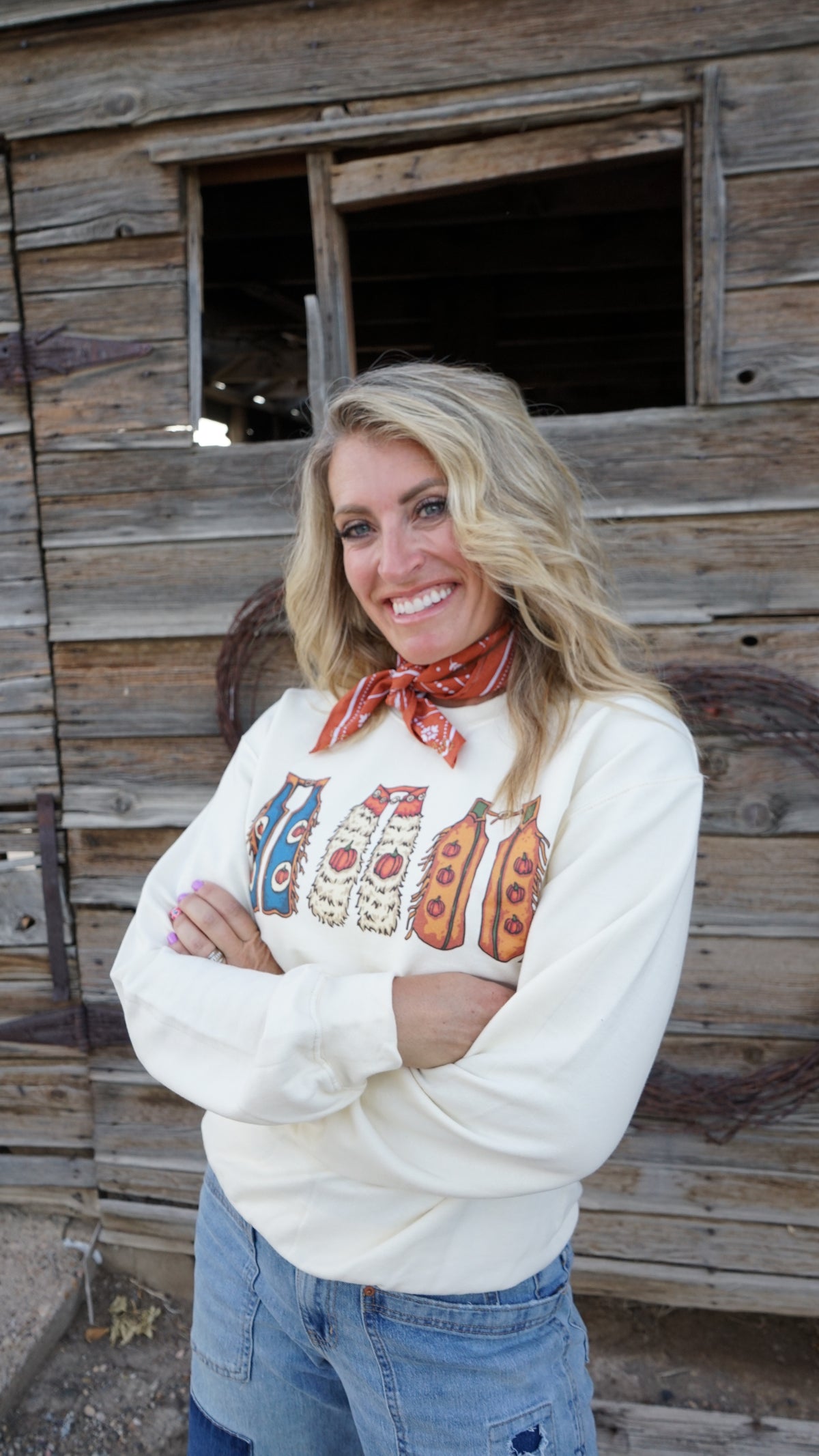 Fall Pumpkin Chaps Graphic Sweatshirt