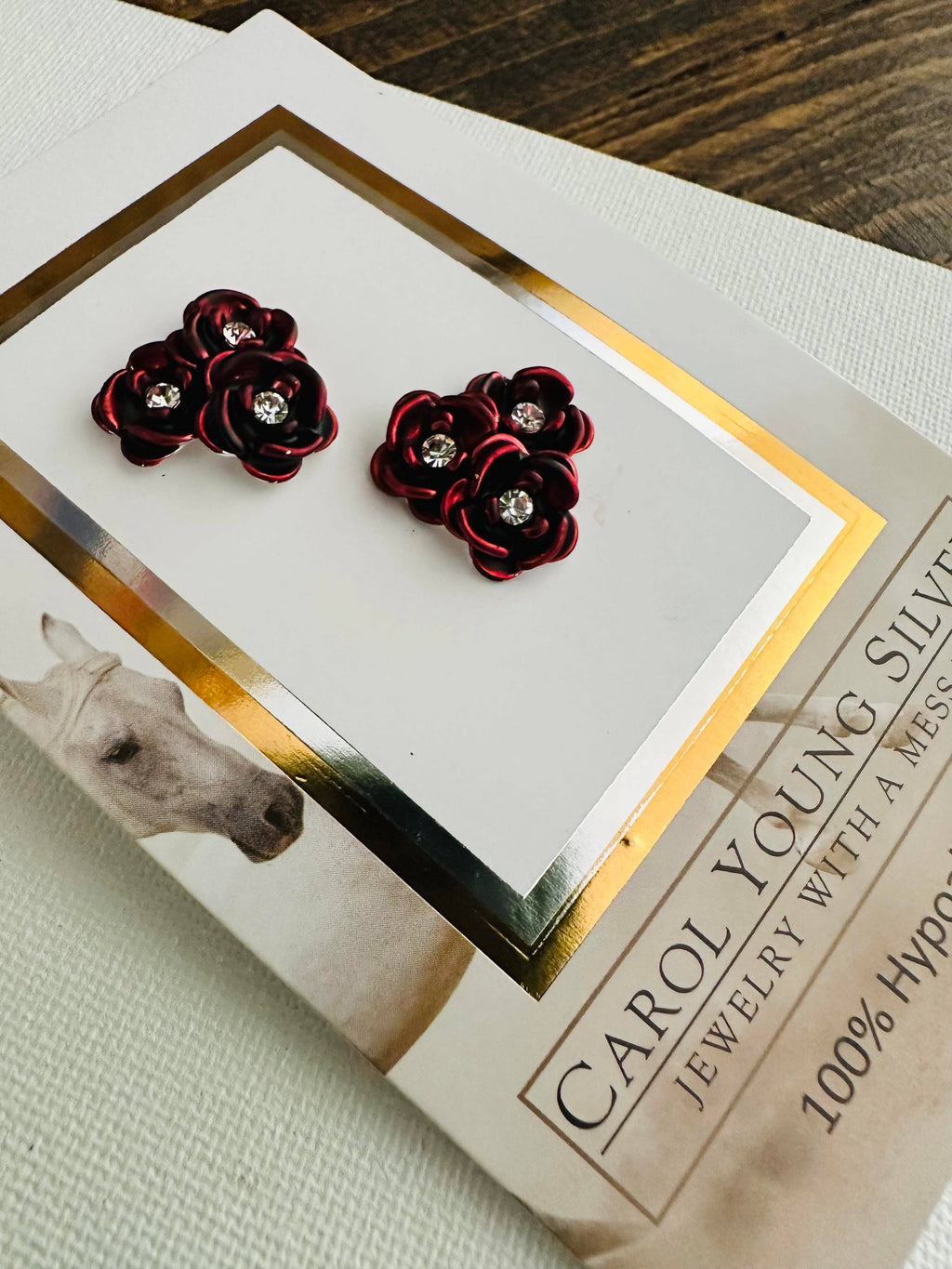 Roses Earrings-POST/horse lovers Jewelry