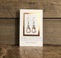 Saddle Stirrup Earrings on WIRE with AQUA Bead Jewelry